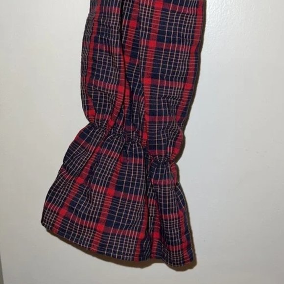 Zara Plaid Blue & Red.  Crop Top - Picture 5 of 10